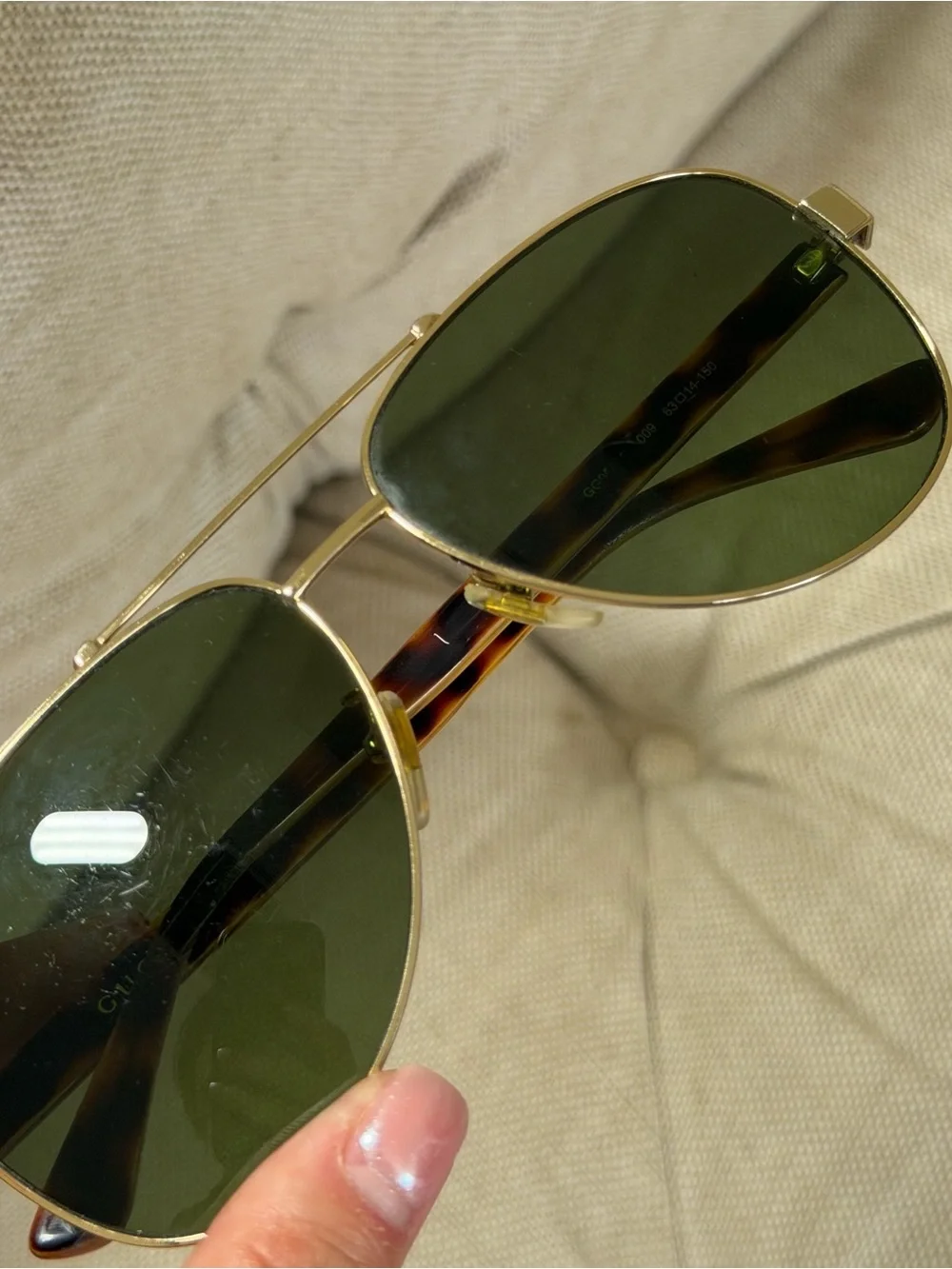 🐍Authentic GUCCI Green Havana Tortoise Pilot Aviator Sunglasses GG0528S